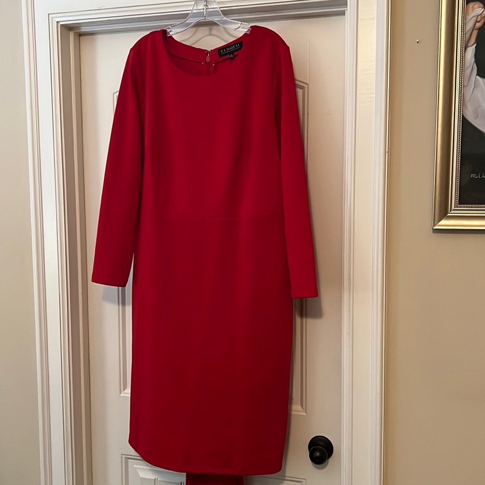 Red Eloquii Polyester/Spandex work/cocktail dress